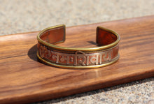 Load image into Gallery viewer, Coral & 3 Metal Mantra Healing Bracelet