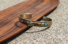 Load image into Gallery viewer, Turquoise & 3 Metal Mantra Healing Bracelet