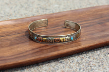 Load image into Gallery viewer, Turquoise & 3 Metal Mantra Healing Bracelet