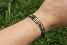 Load image into Gallery viewer, Turquoise & 3 Metal Mantra Healing Bracelet