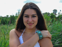 Load image into Gallery viewer, Turquoise Stone Leather Bracelet – Handcrafted Boho Style
