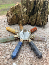 Load image into Gallery viewer, Chakra 7 point Energy Generator with clear quartz generator