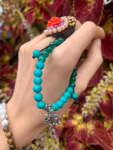 Load image into Gallery viewer, 2-Crystals Beaded Elephant Charm Bracelet