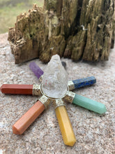 Load image into Gallery viewer, Chakra 7 point Energy Generator with clear quartz generator