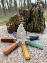 Load image into Gallery viewer, Chakra 7 point Energy Generator with clear quartz generator