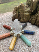 Load image into Gallery viewer, Chakra 7 point Energy Generator with clear quartz generator