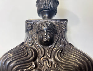 Antique Bronze Single-Branch Candle Holders-Baby Face