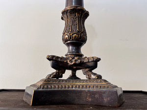 Antique Bronze Single-Branch Candle Holders-Dark&Bronze Detailed