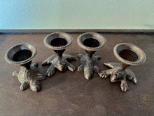 Load image into Gallery viewer, Vintage Bronze Candle Holder Single-Branch 4-piece set-Turtle&amp;Frog
