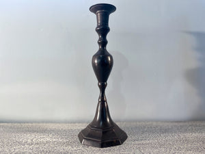 Antique Bronze Single-Branch Candle Holders-Curved Glossy Finish