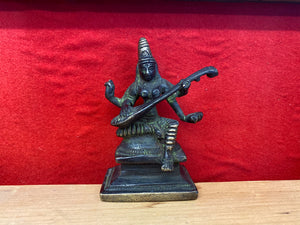 Vintage Bronze Saraswati Statue