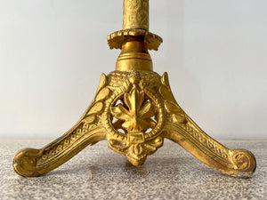 Church Bronze Single-Branch Candle Holders-Gold Detailed