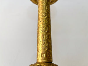 Church Bronze Single-Branch Candle Holders-Gold Detailed