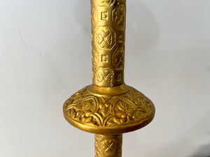 Church Bronze Single-Branch Candle Holders-Gold Detailed