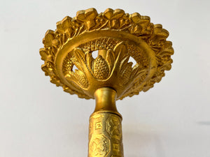 Church Bronze Single-Branch Candle Holders-Gold Detailed