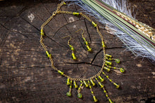 Load image into Gallery viewer, Murano &amp; Brass Beaded Necklace-Blue Circle Pendant
