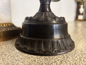 Antique Bronze Single-Branch Candle Holders-Aquatic Detailed