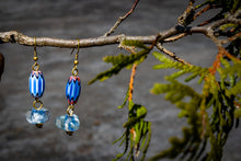 Load image into Gallery viewer, Murano Glass &amp; Brass Beaded Necklace-Blue
