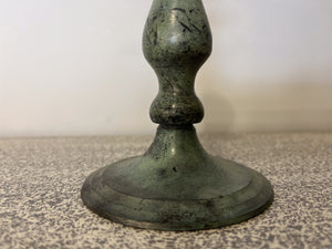 Antique Bronze Single-Branch Candle Holders-Curved Patina
