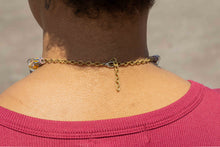 Load image into Gallery viewer, Murano Glass &amp; Brass Beaded Necklace-Orange
