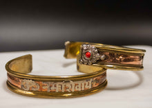 Load image into Gallery viewer, 3 Mixed Metal Mantra Bracelet-Thick Rim
