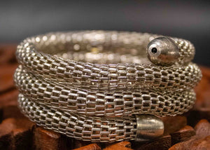 Adjustable Spiral Bracelet-White Metal