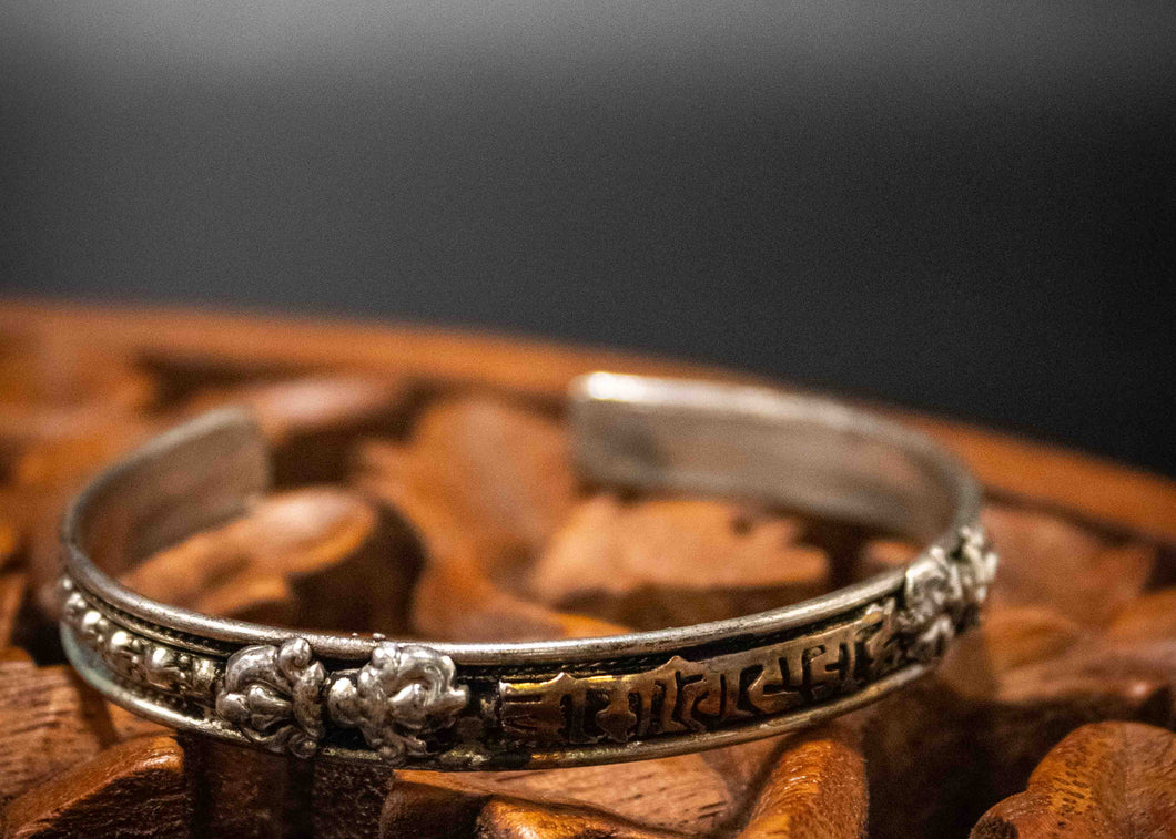 3 Mixed Metal Mantra Bracelet-Thin