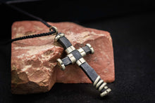 Load image into Gallery viewer, Cross Necklace/Pendant with Malachite Stone – Handcrafted in Peru
