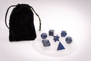 7 pcs Chakra Platonic Sacred Crystal Geometric Set-Lapis Lazuli