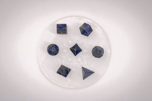 7 pcs Chakra Platonic Sacred Crystal Geometric Set-Lapis Lazuli