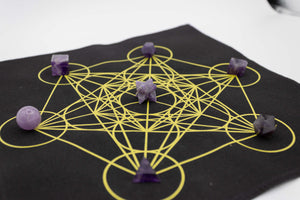 7 pcs Chakra Platonic Sacred Crystal Geometric Set-Amethyst