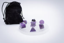 Load image into Gallery viewer, 7 pcs Chakra Platonic Sacred Crystal Geometric Set-Amethyst
