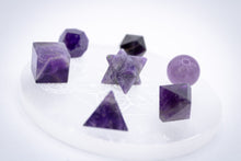 Load image into Gallery viewer, 7 pcs Chakra Platonic Sacred Crystal Geometric Set-Amethyst
