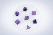 Load image into Gallery viewer, 7 pcs Chakra Platonic Sacred Crystal Geometric Set-Amethyst
