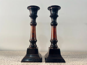 Antique Bronze Single-Branch Candle Holders-Dark & Red
