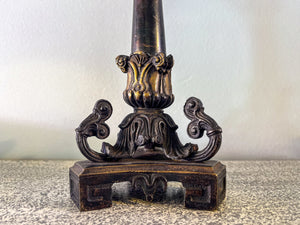 Antique Bronze Single-Branch Candle Holders-Duotone
