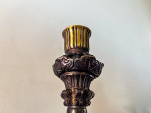 Antique Bronze Single-Branch Candle Holders-Duotone