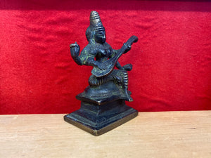 Vintage Bronze Saraswati Statue