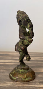 Vintage Bronze Ganesha Statue Standing 1 Leg