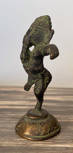 Vintage Bronze Ganesha Statue Standing 1 Leg