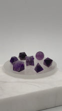 Load and play video in Gallery viewer, 7 pcs Chakra Platonic Sacred Crystal Geometric Set-Amethyst
