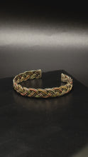 Charger et lire la vidéo dans la visionneuse de la Galerie, 3 Mixed Metal Bracelet-Raised Braid

