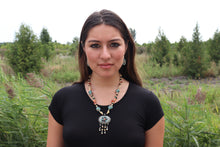 Load image into Gallery viewer, Vintage Mixed Material Necklace &amp; Earrings Set- Blue
