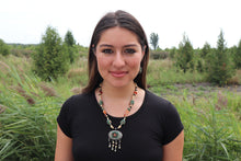 Load image into Gallery viewer, Vintage Mixed Material Necklace &amp; Earrings Set- Green
