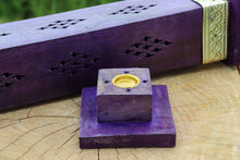 Load image into Gallery viewer, Purple Wooden Box Incense Holder
