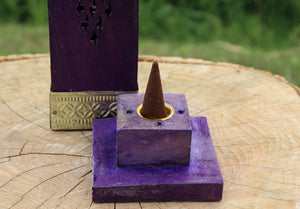 Purple Wooden Box Incense Holder