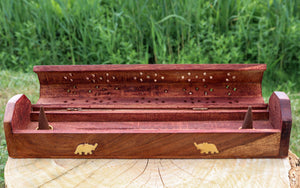 Elephant Wooden Box Incense Holder