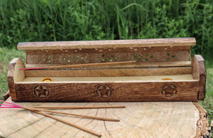 Star Wooden Box Incense Holder