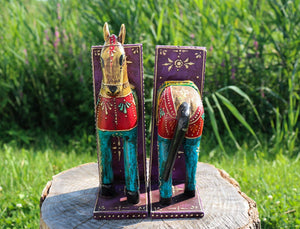 Hand-painted Horse Book End