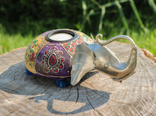 Load image into Gallery viewer, Hand-painted Elephant Candle-holder
